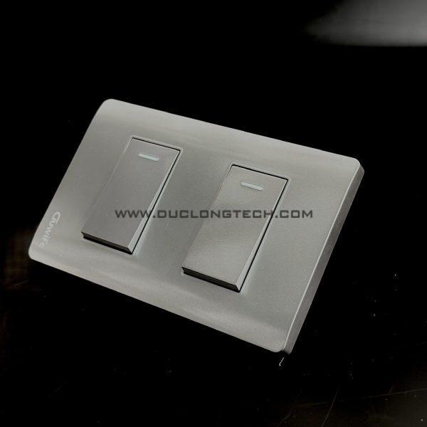 Công Tắc Điện Âm Tường Mặt Nhựa Màu Xám A2G 4 A2G02AG05 1